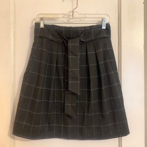 H&M black plaid skirt belt tie size 6 new with tags